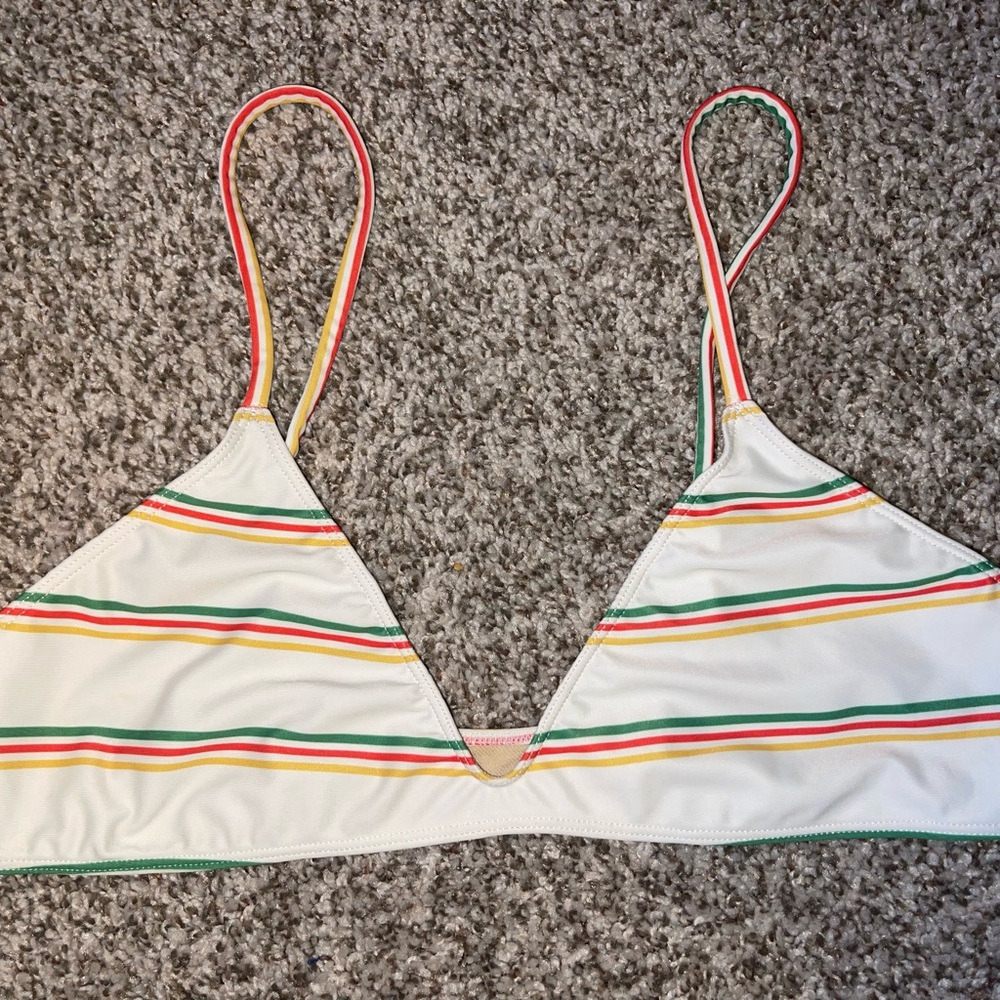 Striped Triangle Bikini Top